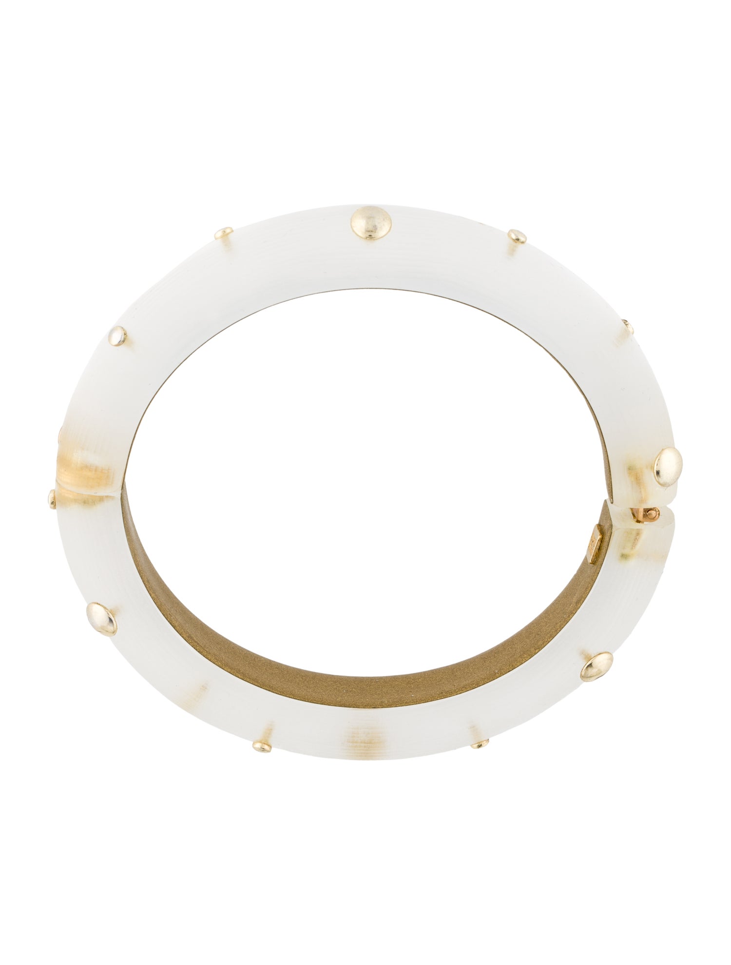 Alexis Bittar Lucite Studded Hinge Bangle Bracelet